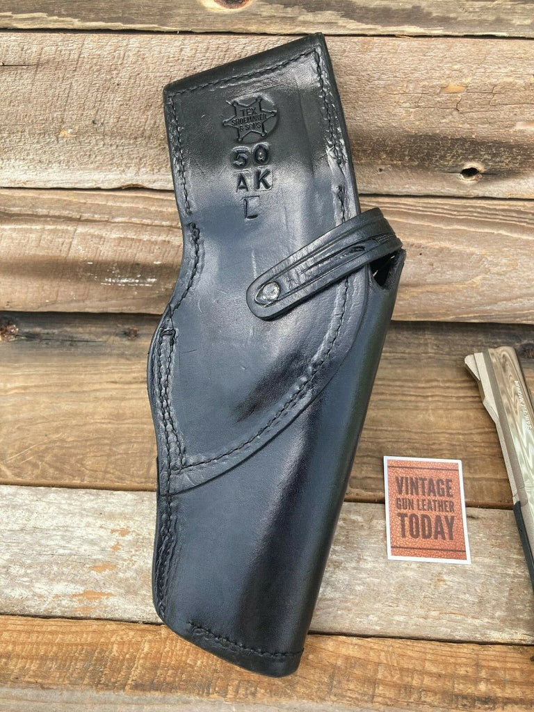 Tex Shoemaker Floral Carved Black Leather 50A Holster for S&W K Frame Revolver L