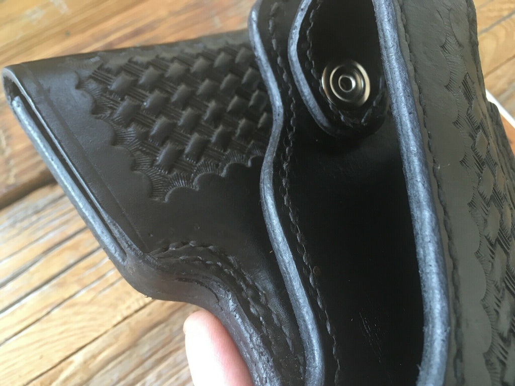 Vintage tex Shoemaker Black Basket Weave Leather Lined Holster P7M8 P7M13 P7 PSP