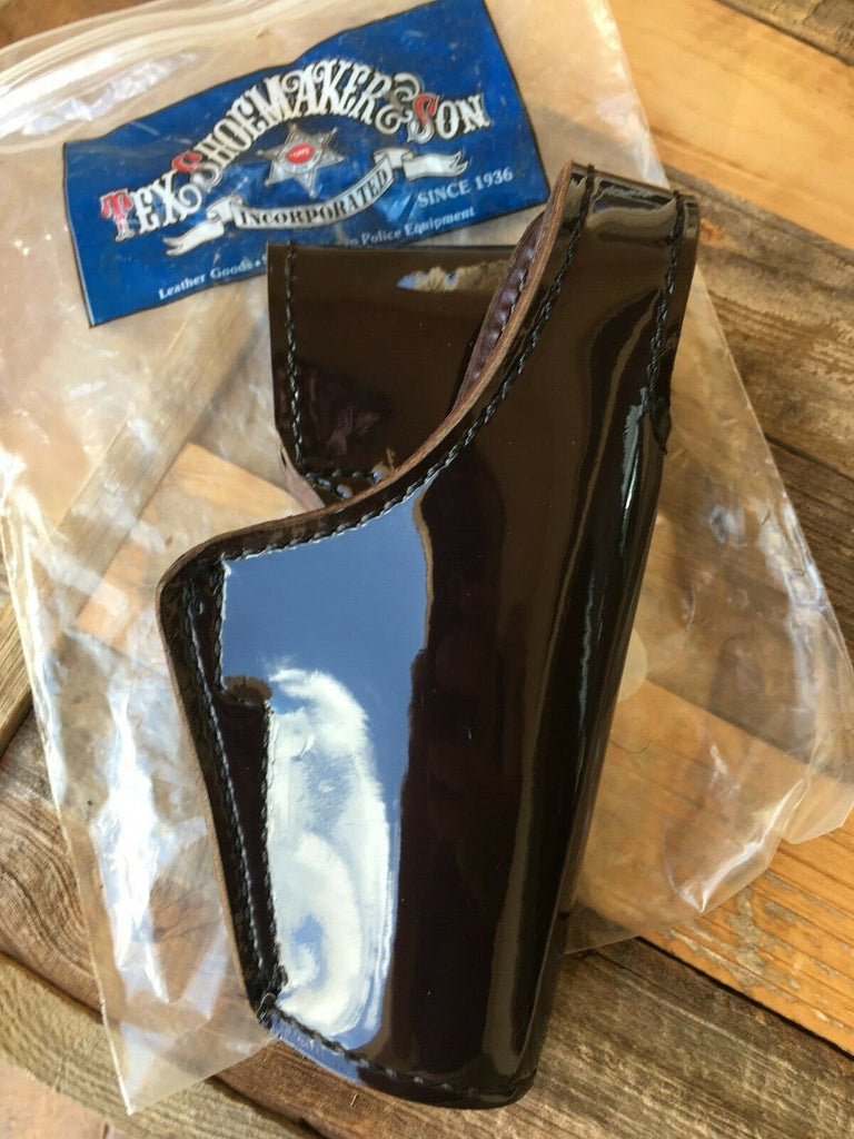 Tex Shoemaker Black Cherry Brown Clarino Gloss Leather Duty Holster For Glock 21