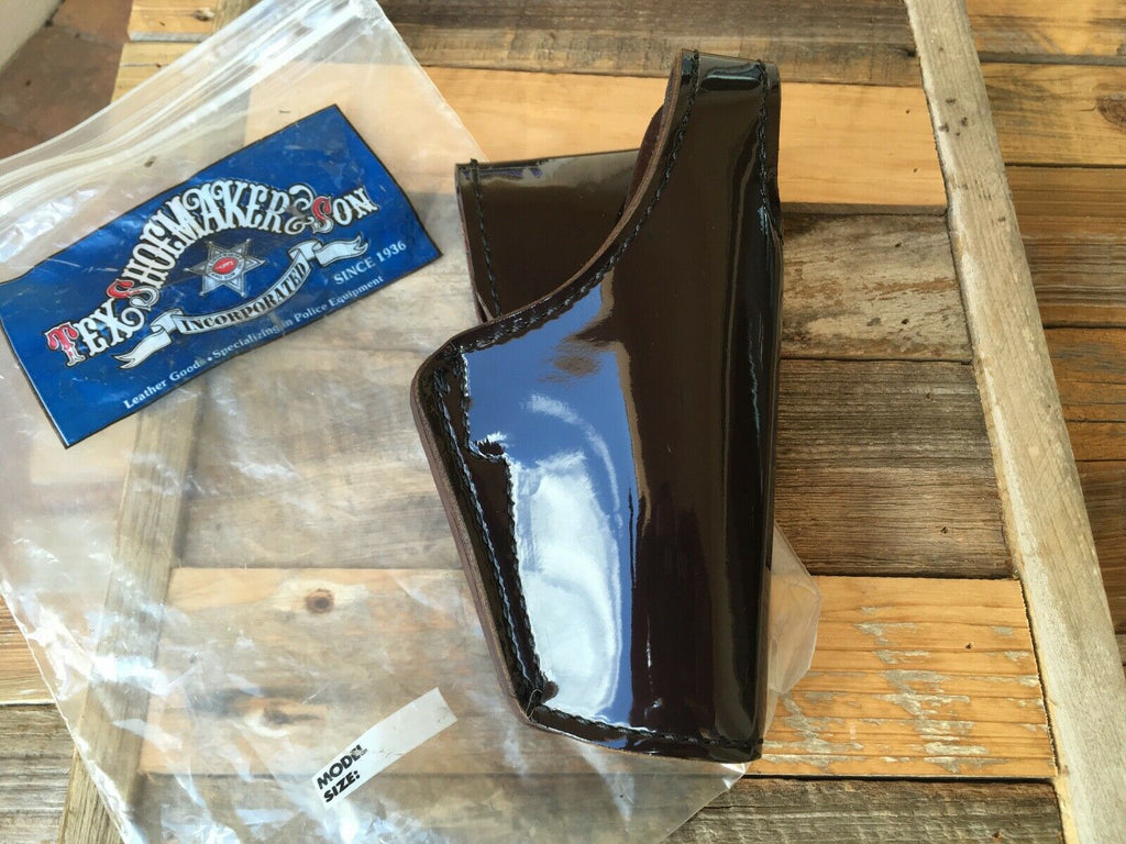 Tex Shoemaker Black Cherry Brown Clarino Gloss Leather Duty Holster For Glock 21