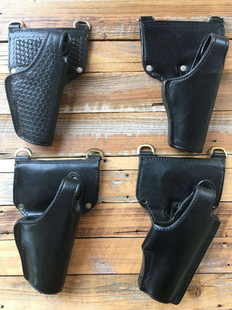 Tex Shoemaker Black Leather Duty Holster For Glock w/ Sam Browne Rings