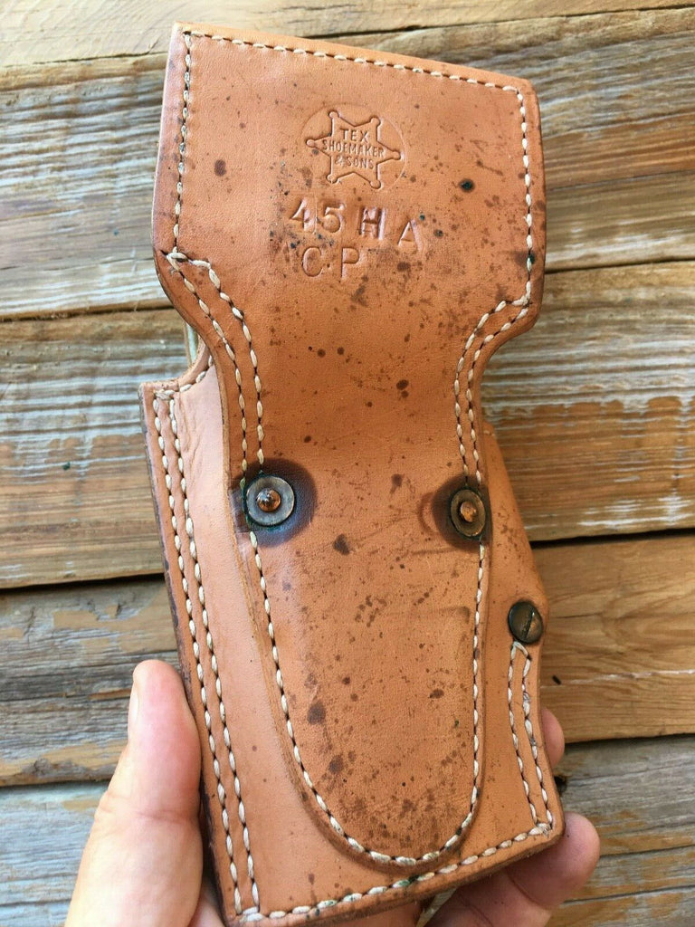 Tex Shoemaker Black / Brown Leather Lined Holster For Colt .45 ACP Right