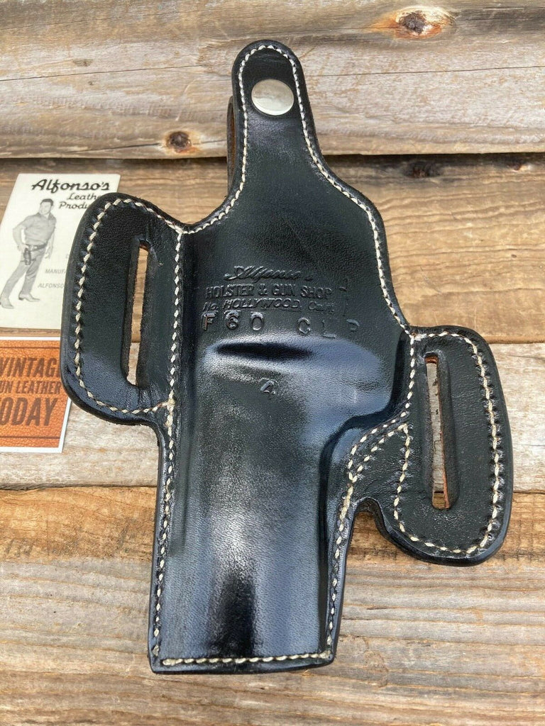 Alfonso's Plain Black leather Holster For Colt Python S&W L 686 586 Revolver 4"