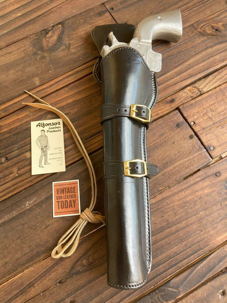 Alfonso's Black Leather Suede Lined Western Holster for 10.5" Ruger SA Revolver.