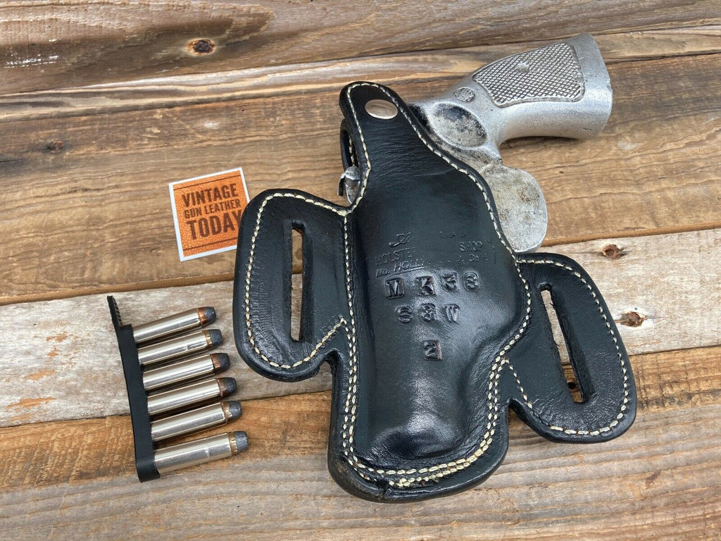 Alfonso's Plain Black Leather Lined Holster for S&W K Frame 2 1/2 Revolver