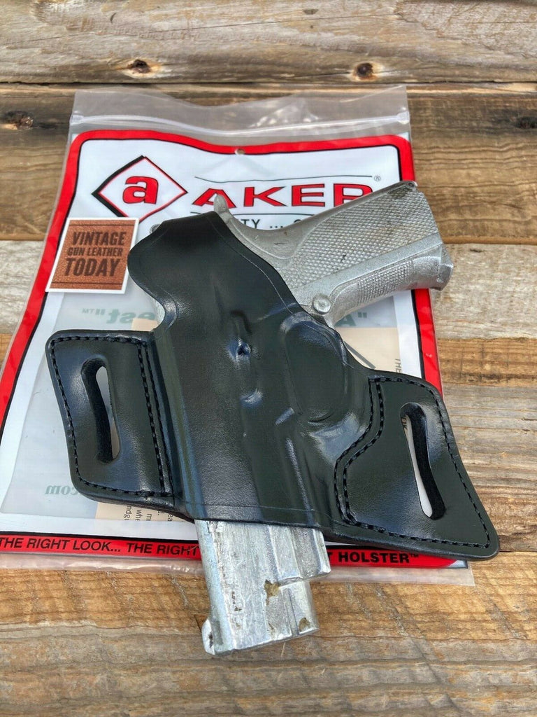 Discontinued AKER Plain Black Leather Left Draw OWB Holster For S&W 4006 TSW