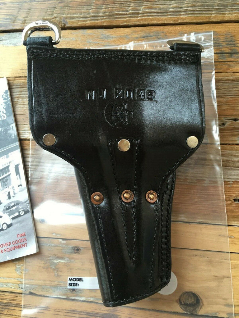Tex Shoemaker Black Leather Duty Holster W/ Nickel Sam Browne D Rings For XD 45