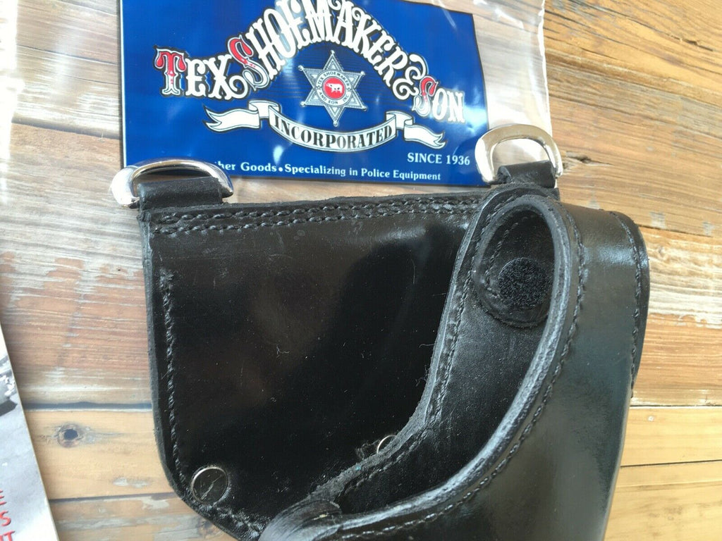 Tex Shoemaker Black Leather Duty Holster W/ Nickel Sam Browne D Rings For XD 45