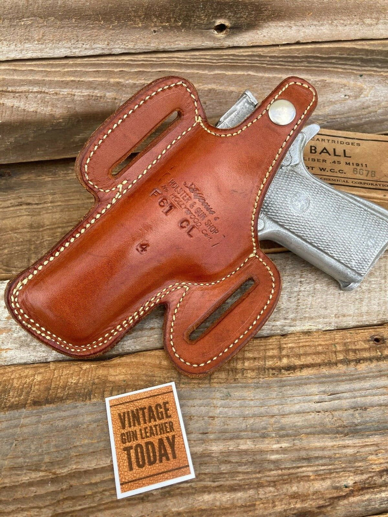 Alfonso's Brown Basketweave Leather Lined Holster for Colt Commander .45 Right