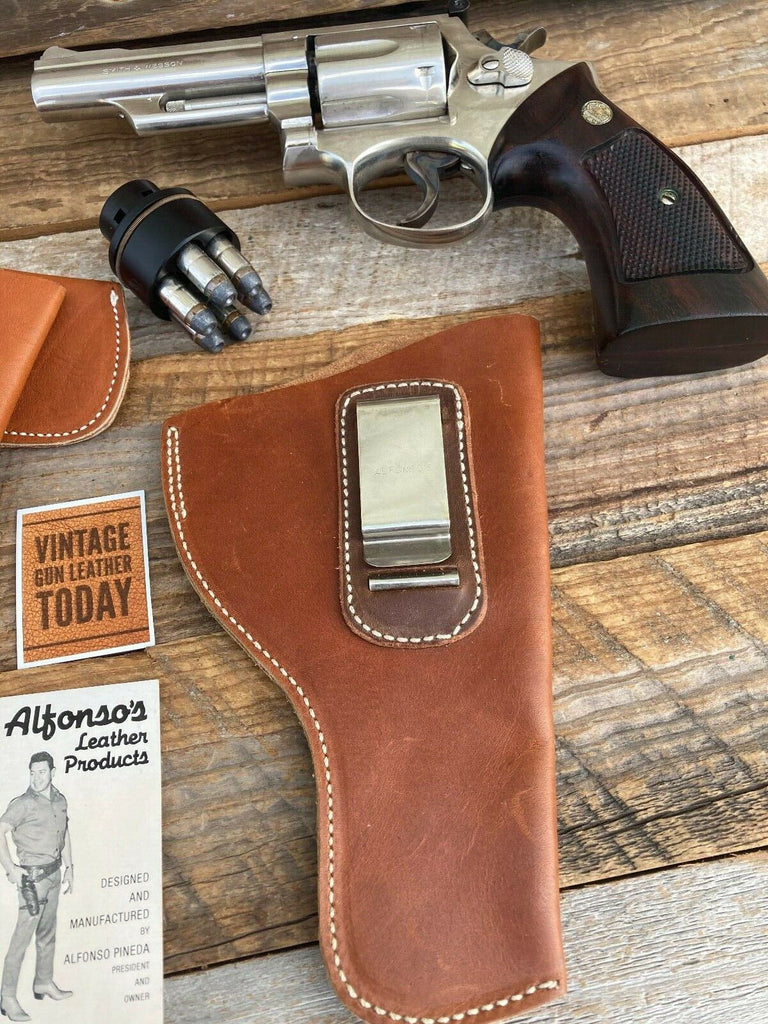 Alfonsos Leather IWB Holster For S&W 4" K Frame Medium Revolver Right Left SOB
