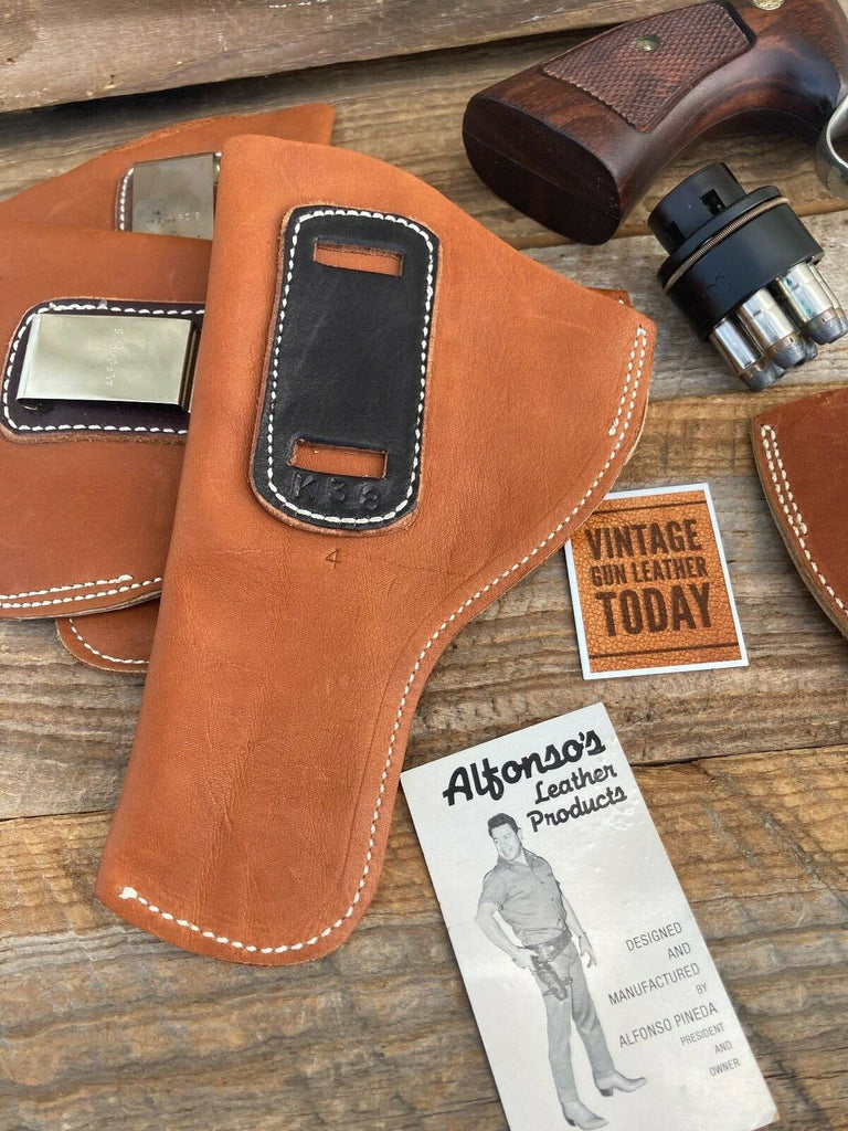 Alfonsos Leather IWB Holster For S&W 4" K Frame Medium Revolver Right Left SOB