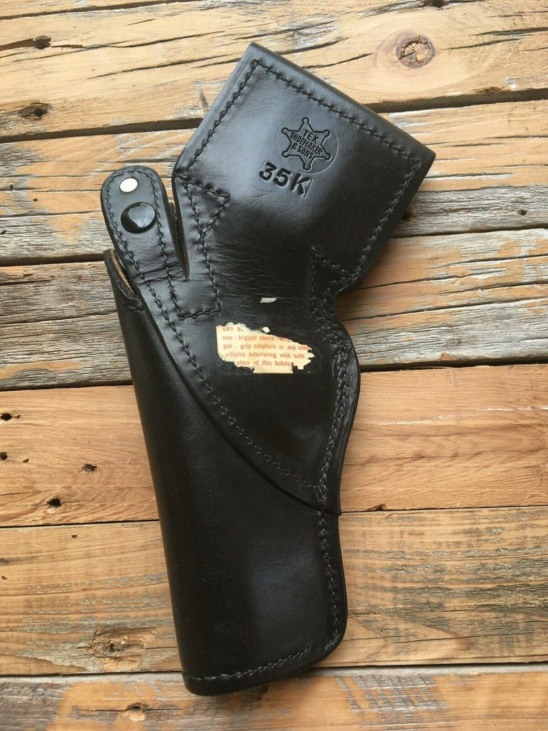 Vintage Tex Shoemaker Black Leather Border Style Revolver Holster For K Frame Revolver 4"