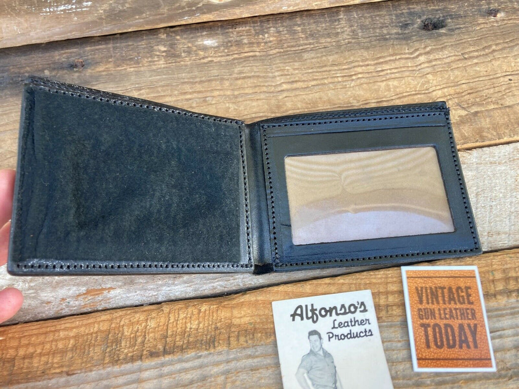 Alfonso's Police Fire Leather Badge ID Wallet With 3" x 2" Cutout and Cash Back
