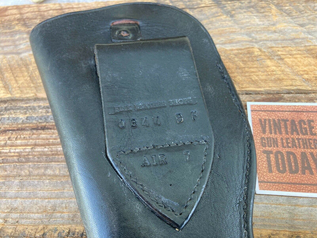 Vintage Fink Black Basketweave Leather Holster for Ruger Standard .22 Auto 6"