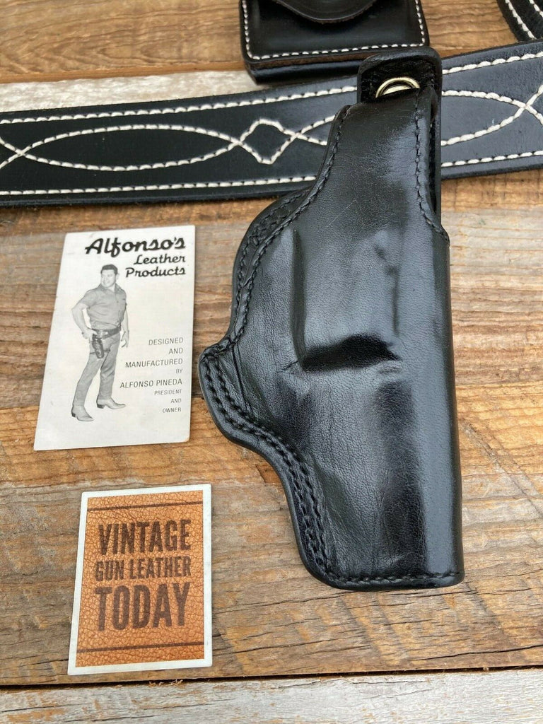 Alfonsos Plain Black Leather Smooth Lined 2" S&W Chief Special Top Snap