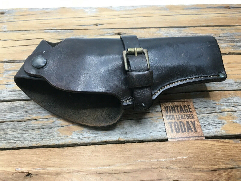 Vintage HH Heiser Black Leather 450 Holster For Webley / Large Revolver up to 4"