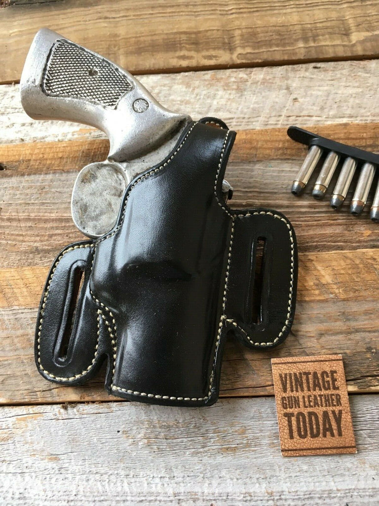 Alfonso's F60 Black Leather Suede Lined Holster For Colt Python 2 1/2" or S&W L Frame 2" Revolvers