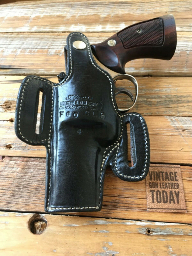 Alfonso's F60 Black Leather Suede Lined Holster For Colt Python 4" S&W L Frame 4" Revolver