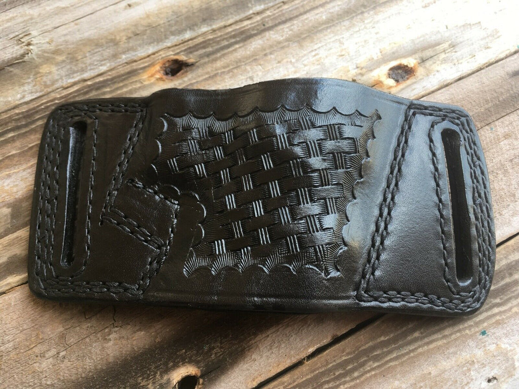 Tex Shoemaker N14 Black Basketweave Leather OWB Holster For Ruger P85