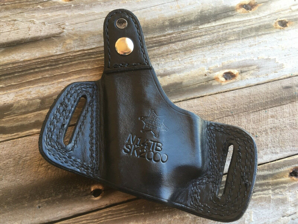 Tex Shoemaker N14 TB Black Leather OWB Holster For HK P2000 / USP Compact 9 / 40