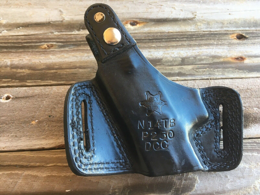 Tex Shoemaker N14 TB Black Leather OWB Holster For Sig P250