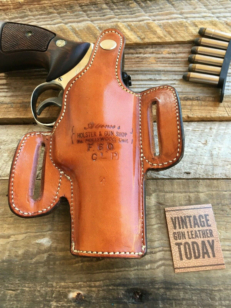 Alfonso's F60 Brown Leather Lined Holster For S&W K L Frame 4" Revolver LEFT
