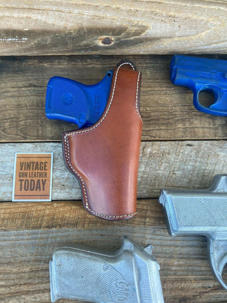 Alfonsos Of Hollywood Brown Leather Suede Lined Colt Mustang .380 Holster Right