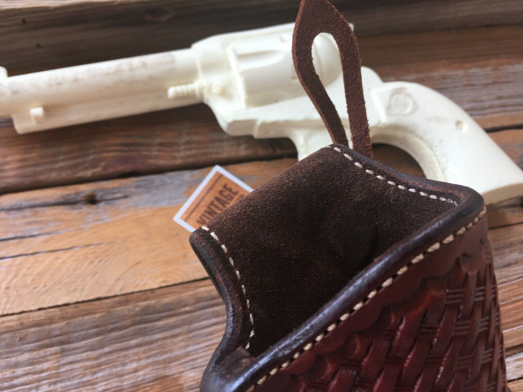 Vintage Alfonso's Basket Stamped SA Revolver Holster Suede Lined For Ruger Colt 5 1/2"