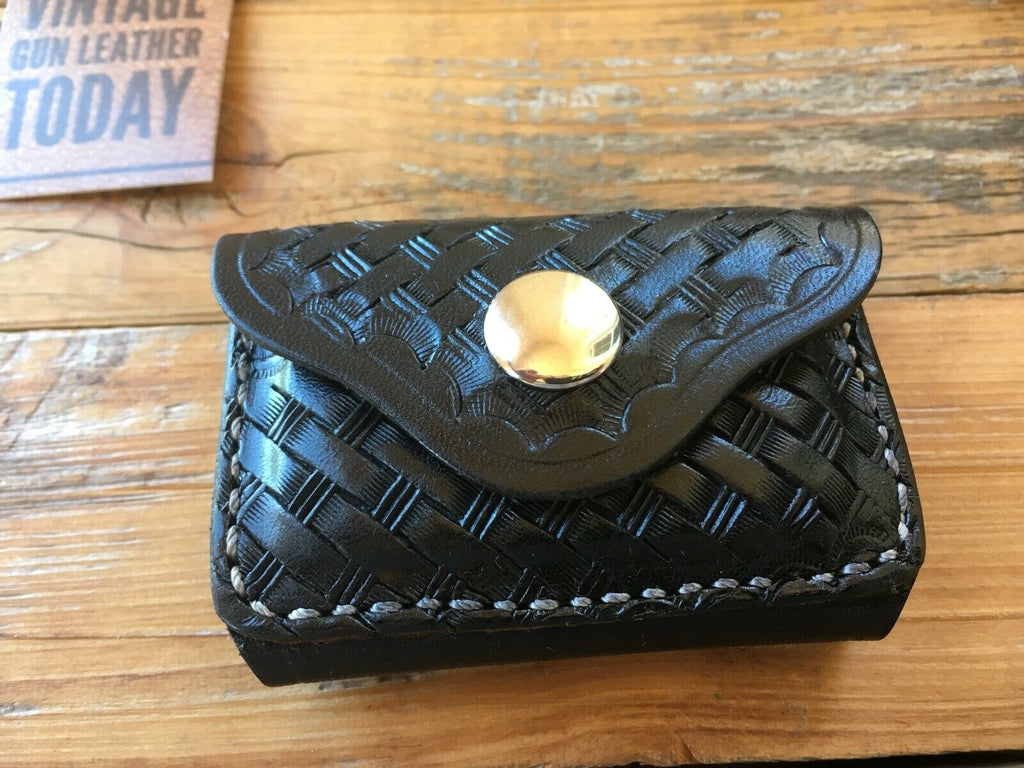 Vintage Alfonsos Black Leather .38 .357 Ammo Cartridge Holder Pocket Belt