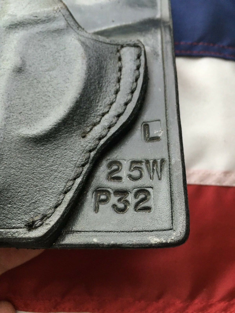 Vintage Tex Shoemaker 25W Pocket Holster Black Leather For Kel Tec P32