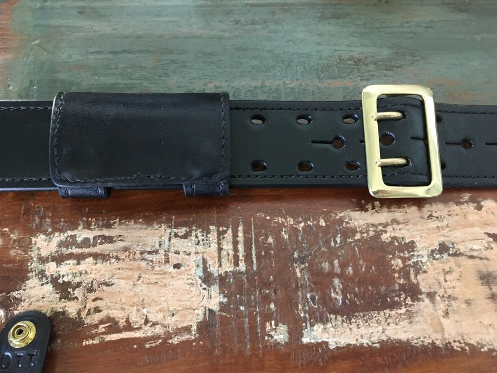 Tex Shoemaker 110 HS Plain Black Leather Belt Keeper Strap Police Duty Hidden