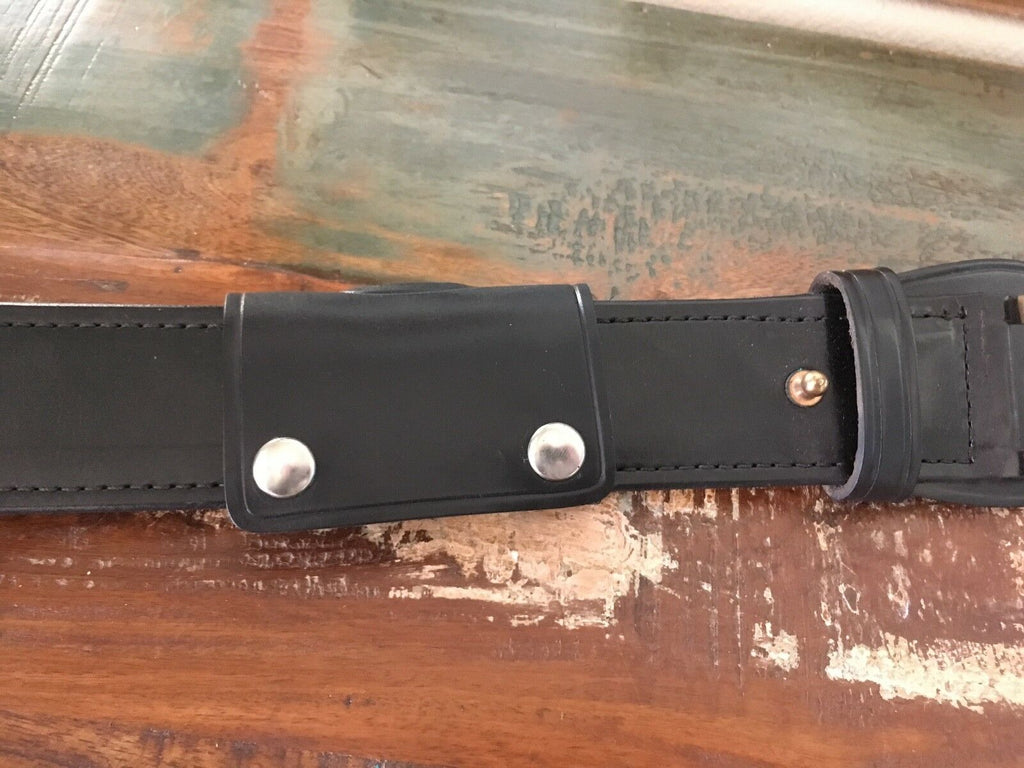 Tex Shoemaker 110 HS Plain Black Leather Belt Keeper Strap Police Duty Snap