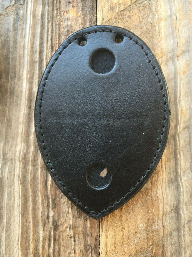 Tex Shoemaker 301D Police Black Leather Oval Badge Shield Holder FOR Raid Chain