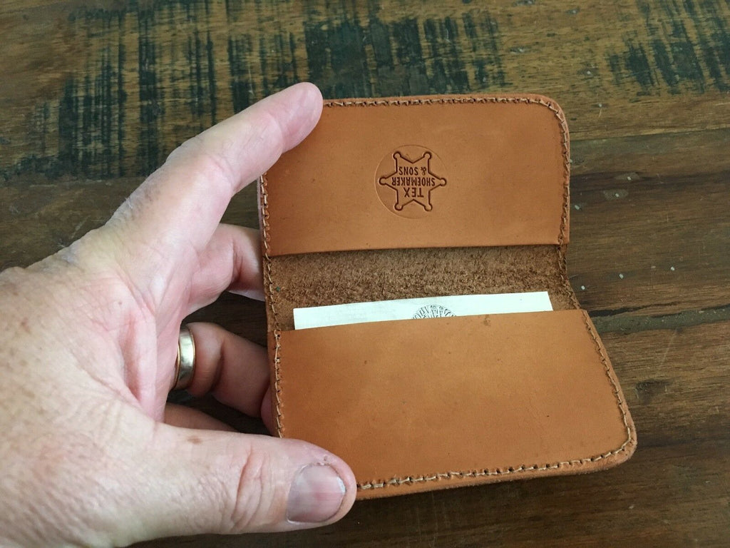 Tex Shoemaker Brown Leather Nascar Richard Petty #43 Pocket Business Card Holder