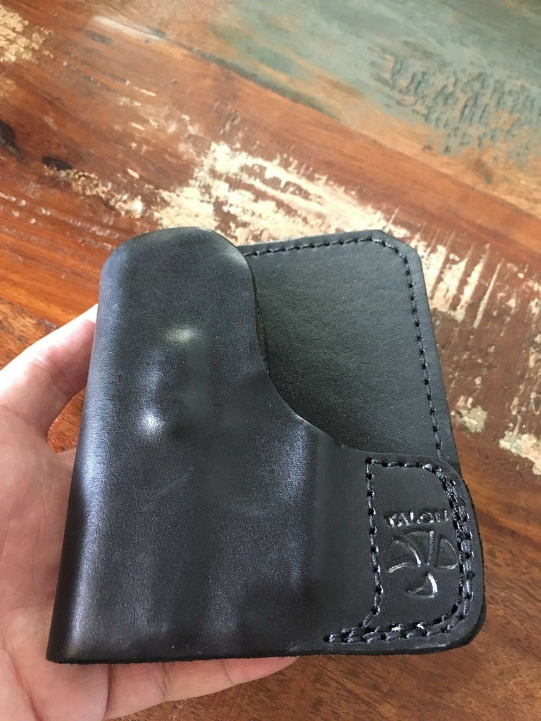 Sweet Talon Black Leather Wallet / Cargo Pocket Holster For KAHR .380 w CT LASER