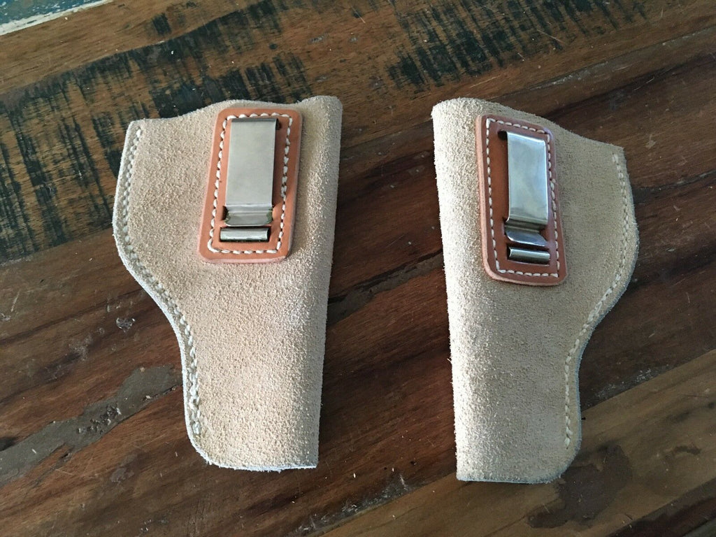 Tex shoemaker Suede Leather IWB Holster for S&W J Frame Small Revolver Up to 4"