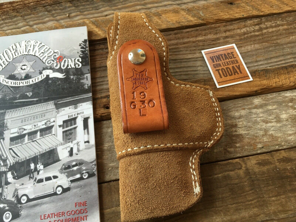 Tex Shoemaker Brown Soft Leather Lined IWB Holster For GLOCK 30 LEFT