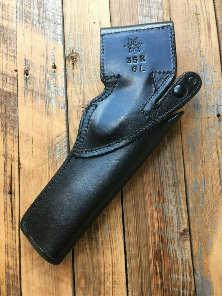 Vintage Tex Shoemaker 35 Border Patrol Leather Holster For 6" Revolver K Frame