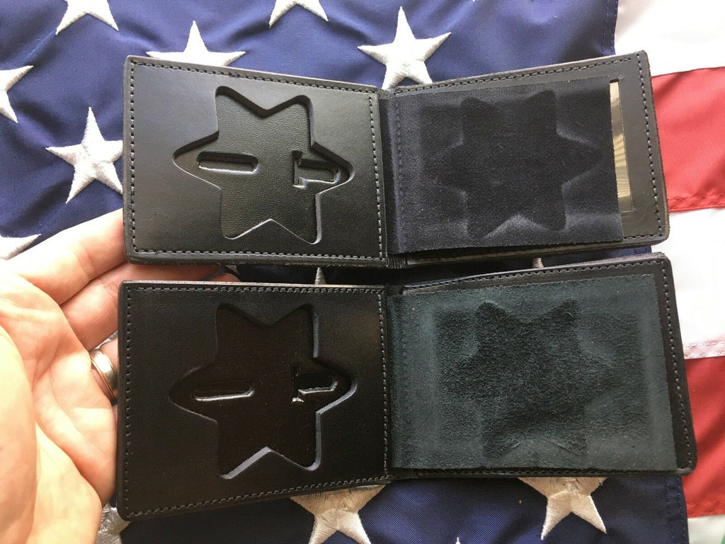 Tex Shoemaker Police Sheriff 6 Pt. Star 3 1/8 x 2 5/8 ID Badge Wallet Cash Back