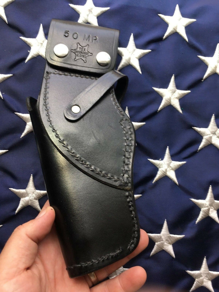 Tex Shoemaker 50 Leather Jordan Holster For S&W M&P K Frame Revolver Black