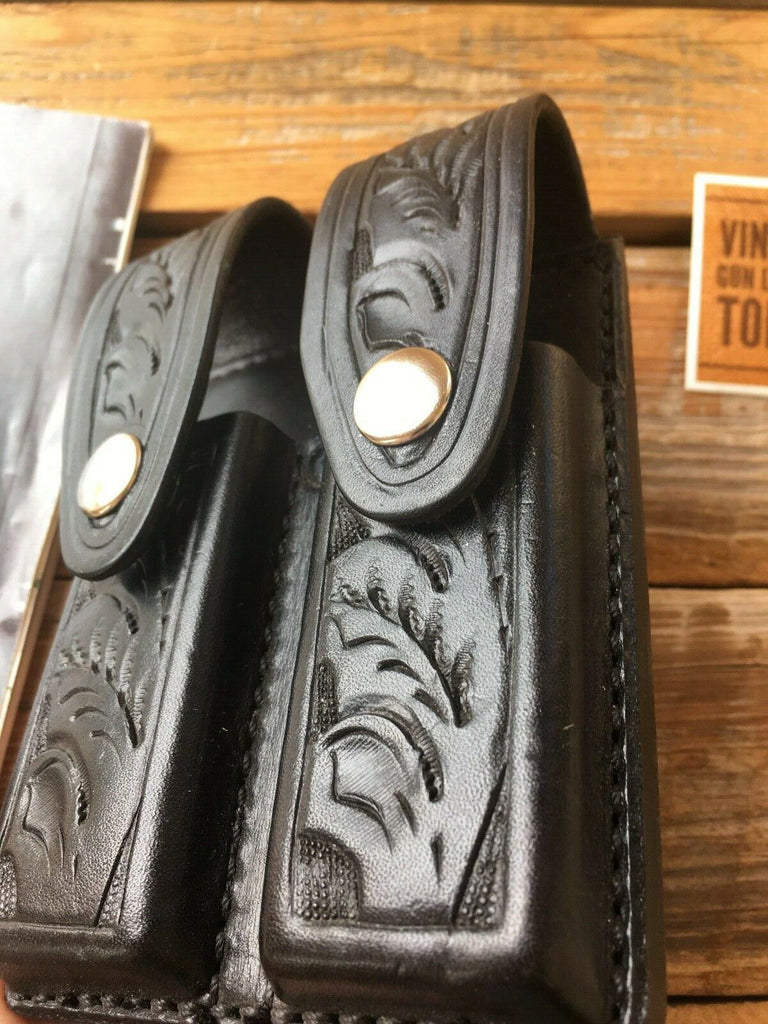 Tex Shoemaker Black Floral Carved Leather Magazine Holder For P7 P7M8 P225 39