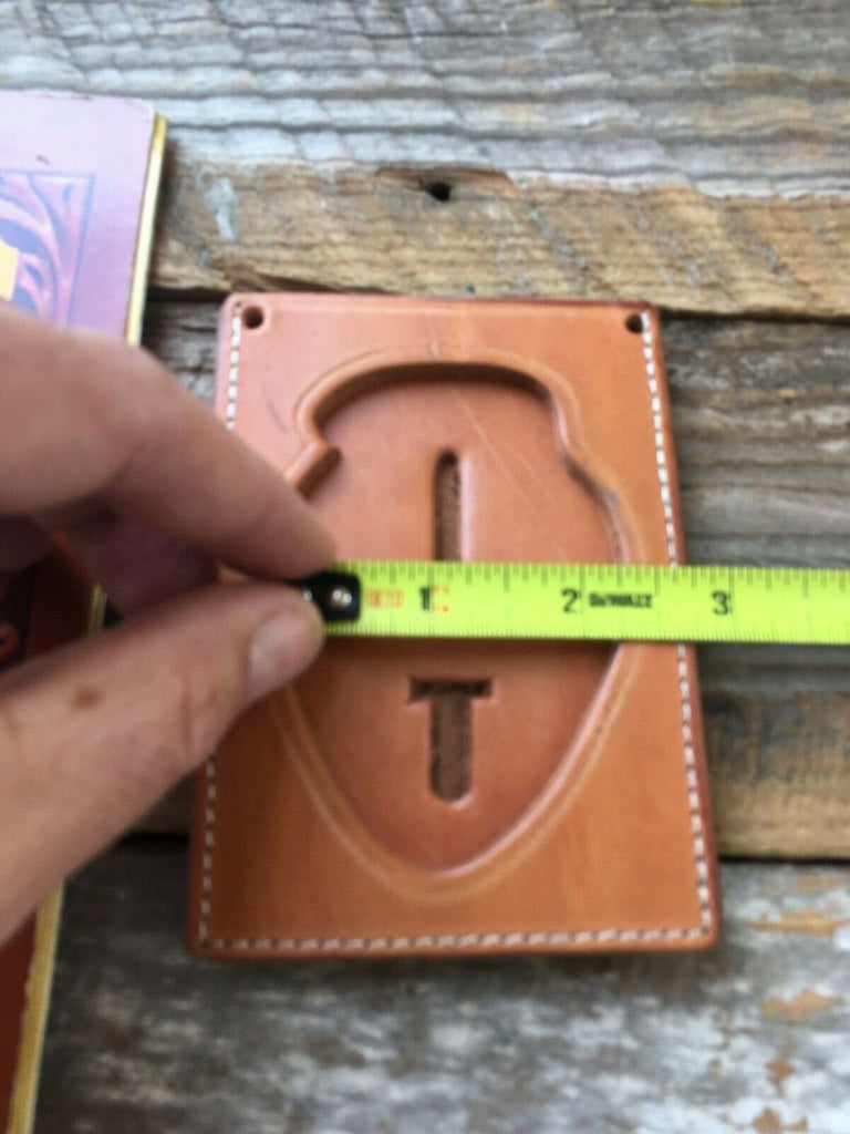 Tex Shoemaker Brown Leather Fire Badge ID Holder Walking Bear Chain / Pocket
