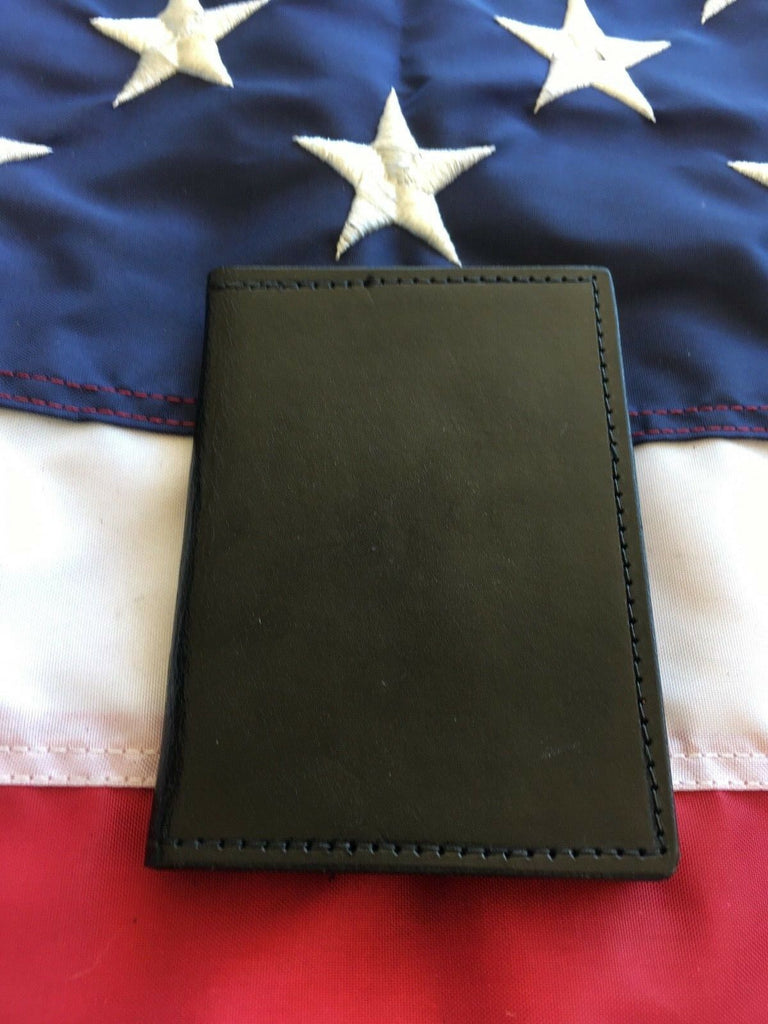 Tex Shoemaker Leather Police Sheriff 6 Point Star Badge Double ID Case Wallet