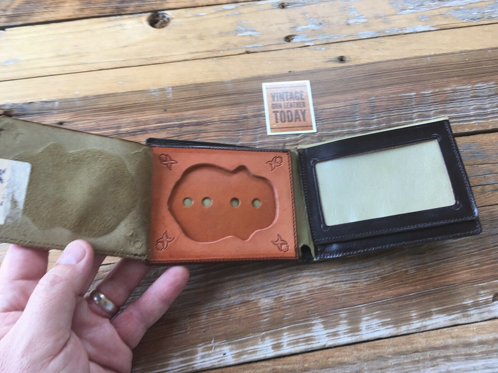 Vintage Alfonso's Leather Stamped Police INS CBP Badge ID Wallet Customs TSA ICE