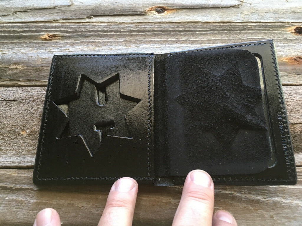 Tex Shoemaker 7 Point Star Badge ID Wallet W/ Cash Back San Diego Sheriff Style