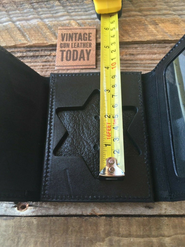 Vintage tex Shoemaker 6 Point Sheriff Star 3" x 1 5/8" Police ID Badge Wallet