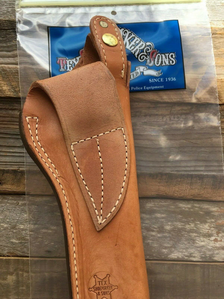 Tex Shoemaker Brown Basketweave Leather TB Holster For .44 Revolver 10"