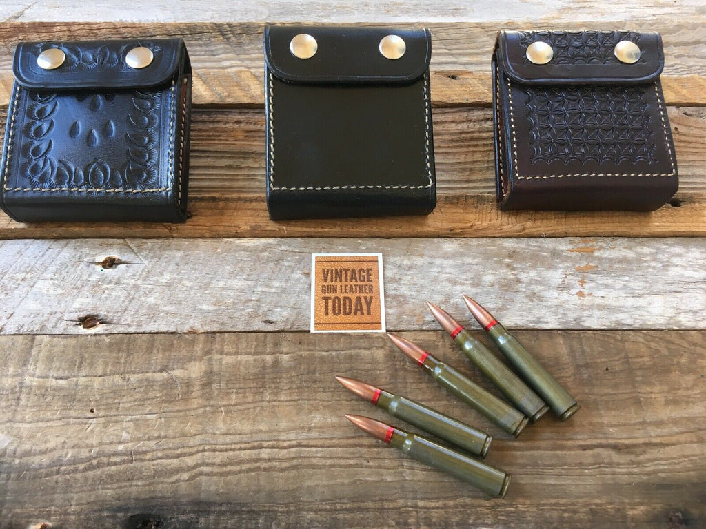 Beautiful Vintage Alfonso's 7mm Leather Rifle Cartridge Belt Case Ammo Wallet