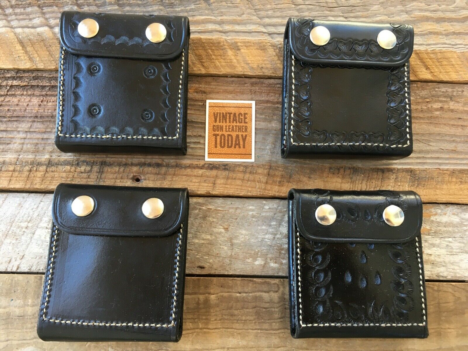 Magnum Wallet in Black Leather with red stitching.