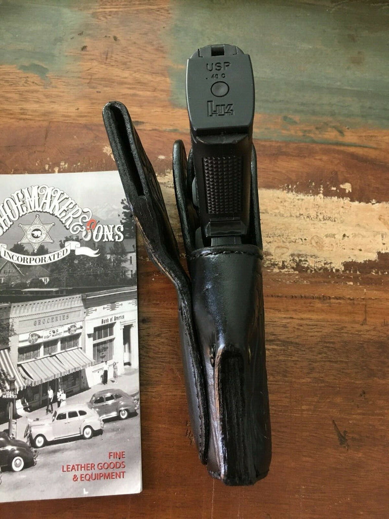 Vintage Tex Shoemaker Black Floral Carved Leather Holster For HK USP USP C 9 40